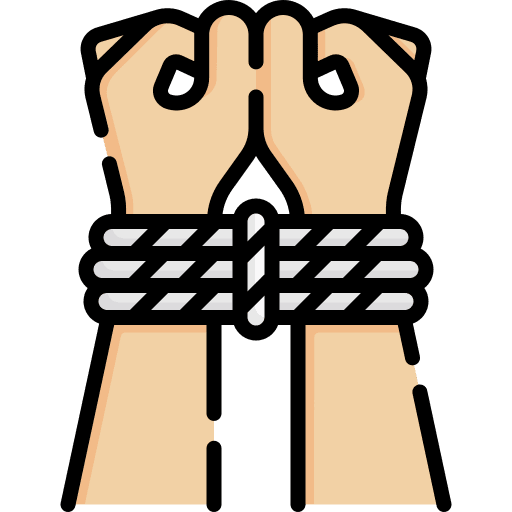 Tied hand rape people icon