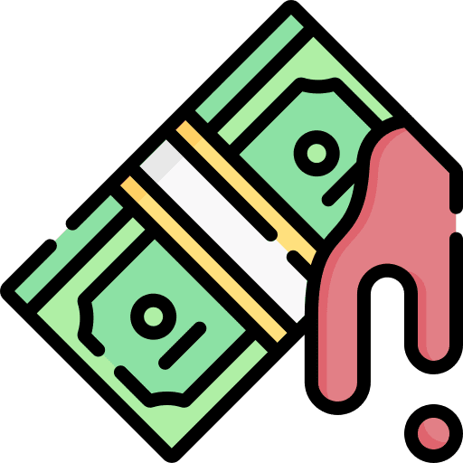 Blood money currency criminal icon