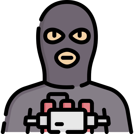 Criminal occupation burglar crime icon