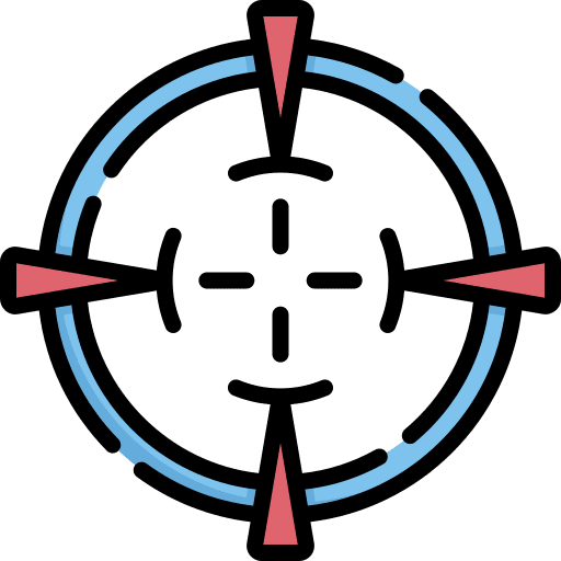 Gun target tommy gun shooting calibrate icon