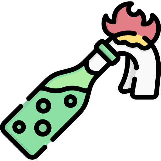 Molotov cocktail warfare urban guerrilla fire icon