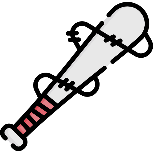 Baseball bat criminal barbed baseball bat icon