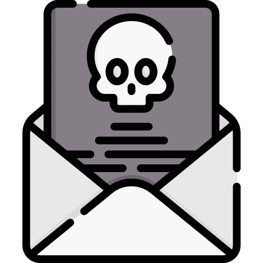 Mail skull spam email icon