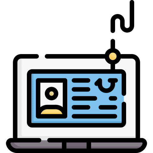 Phishing crime identity theft virus icon