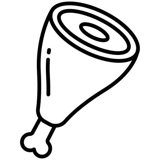 Pork leg meat bone roast icon