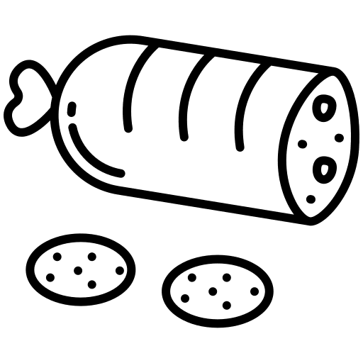 Salami butcher sausage meat icon