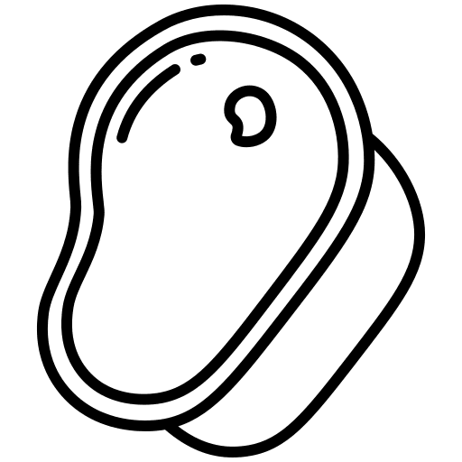 Meat protein food and restaurant meat icon