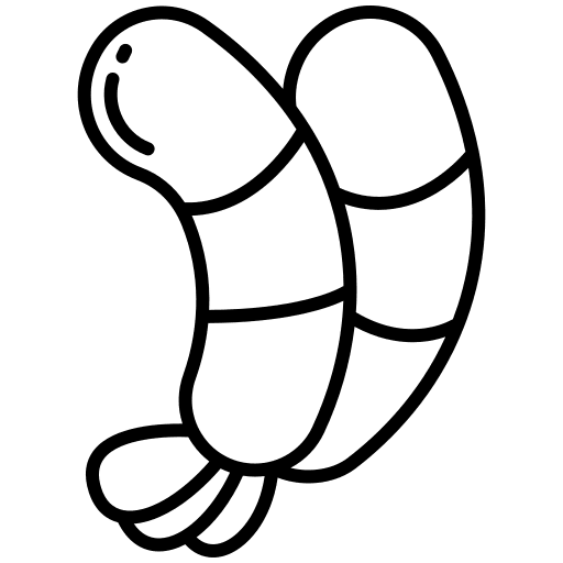 Shrimp sea life food and restaurant shellfish icon