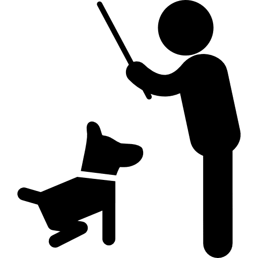 Dog learning man instructions animal animals dogs icon