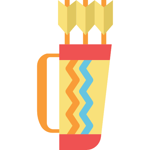 Arrows quiver native american weapons icon