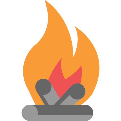 Bonfire hot camping flame icon