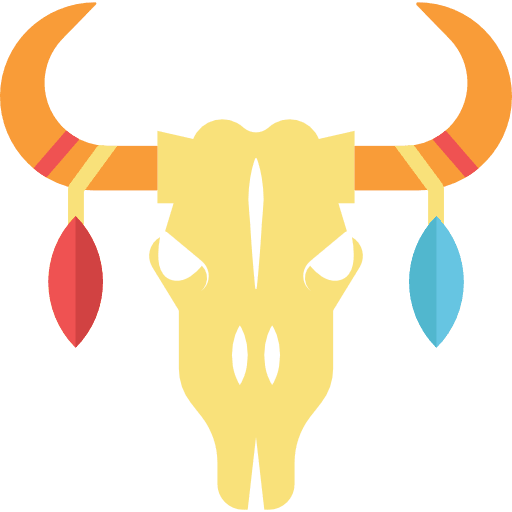 Bull skull native american bull skull art icon