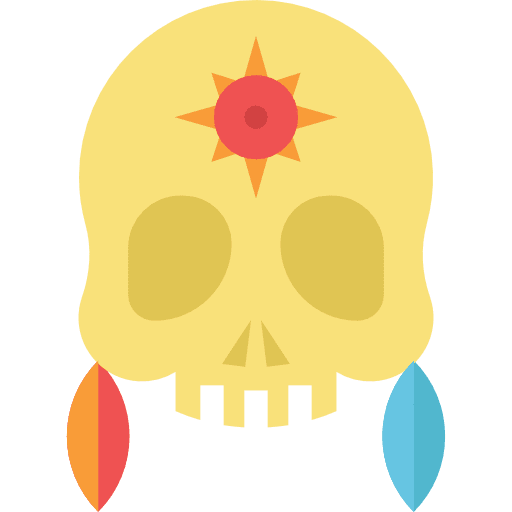 Skull adornment decoration native american icon
