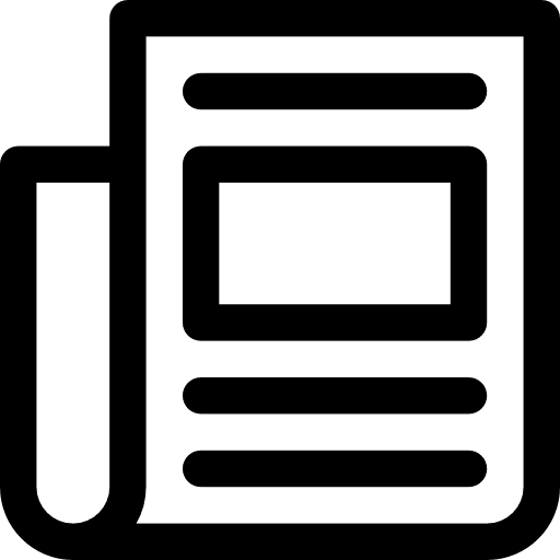 Newspaper journal news feed interface icon