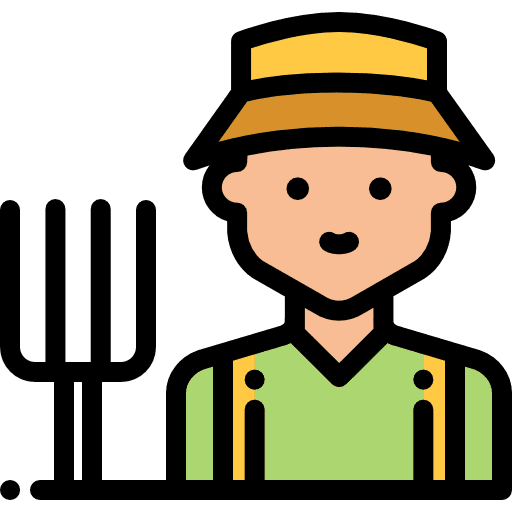 Farmer farming and gardening farming gardening icon