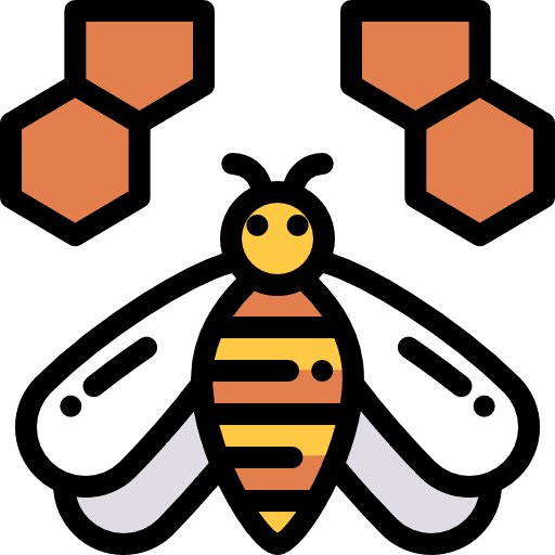 Bee honey honeycomb bee icon