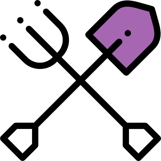 Digger hole work tools and utensils icon