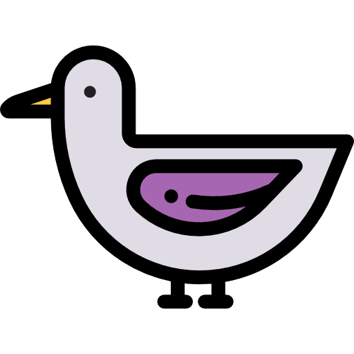 Duck farming and gardening animals wild life icon