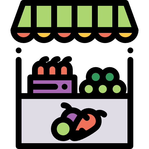 Stall farming and gardening food stall icon