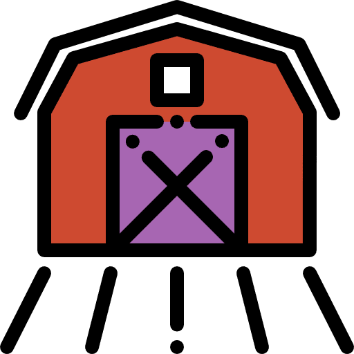 Warehouse stock farming and gardening warehouse icon