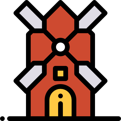 Windmill ecological buildings nature icon