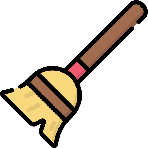 Broom construction and tools cleaning clean icon