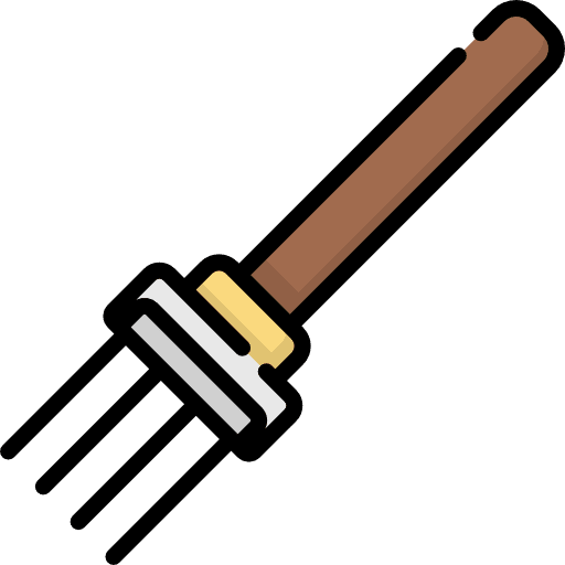 Pitchfork gardening farming and gardening pitchfork icon