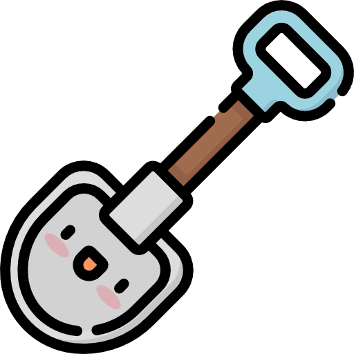 Shovel travel construction and tools holidays icon