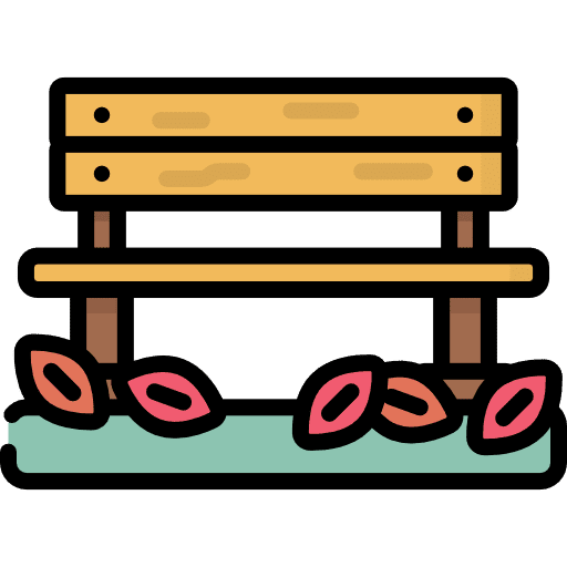 Bench farming and gardening architecture and city bench icon
