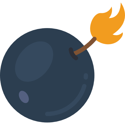 Bomb threat security risk icon