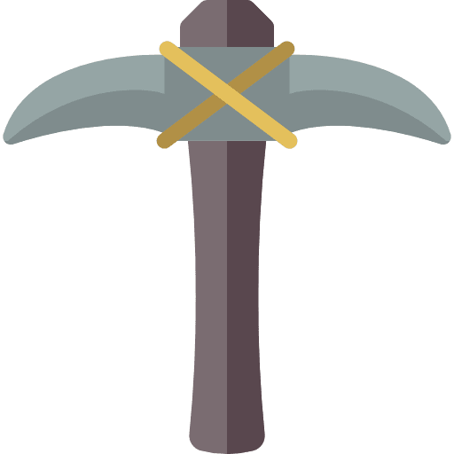 Pick improvement miner construction and tools icon