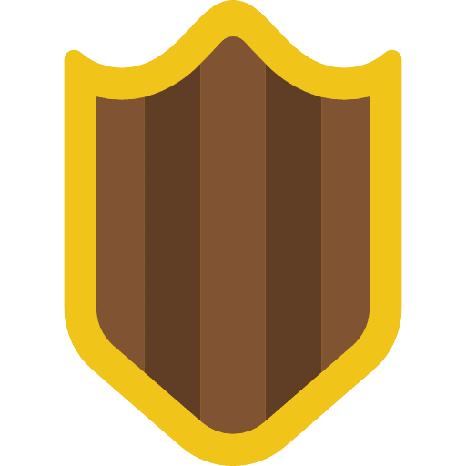 Shield wood gaming weapons icon