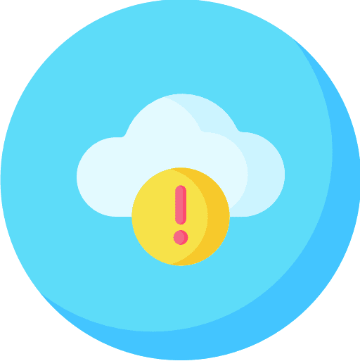 Cloud storage cloud computing warning signaling icon