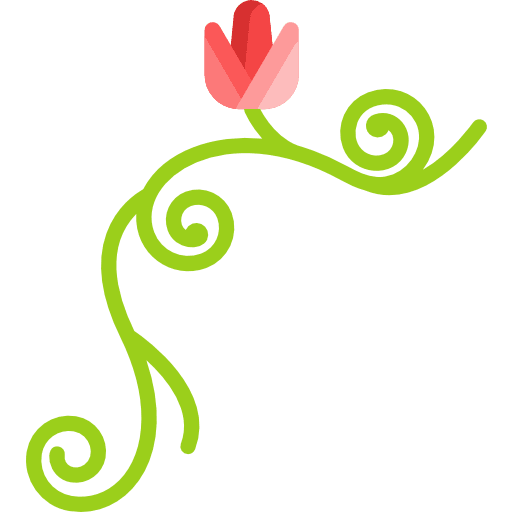 Floral design art flower curves floral icon