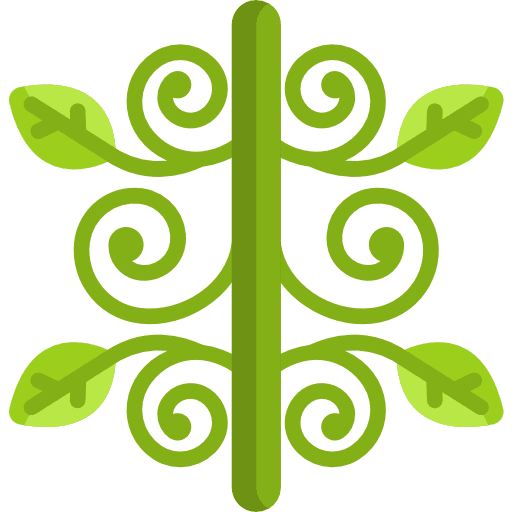 Floral design art flower curves nature icon