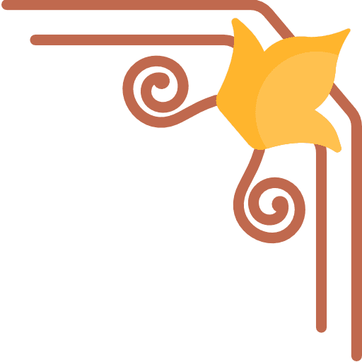 Floral design art nature flower curves icon