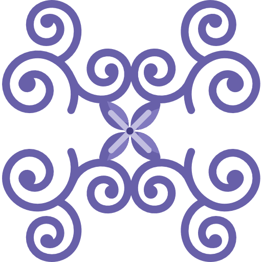 Floral design flower curves floral art icon