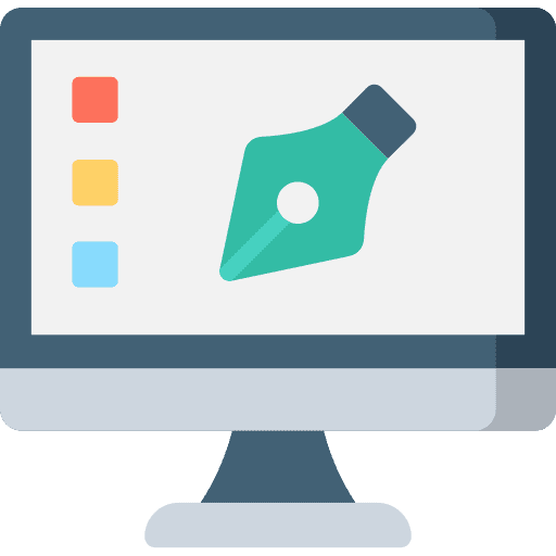 Design graphics editor art and design monitor icon