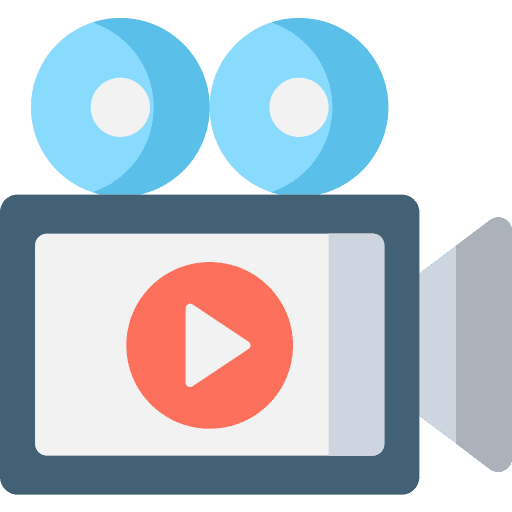 Video production video camera music and multimedia video production icon