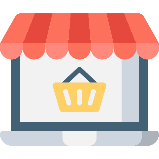 Shopping online basket computer shopping icon