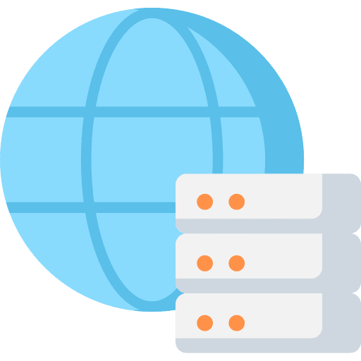 Web hosting data seo and web icon