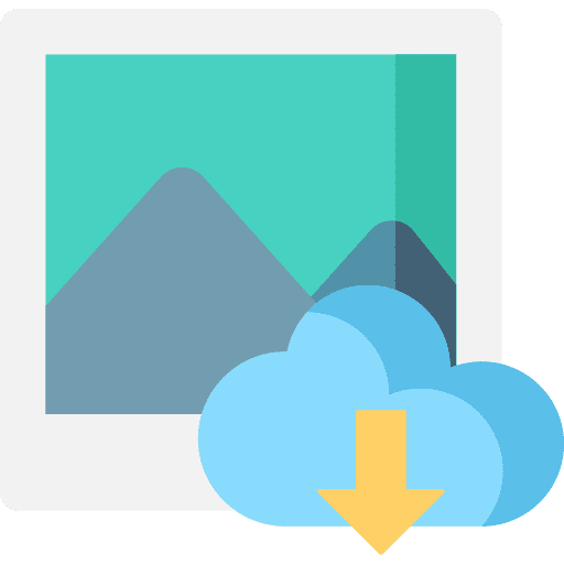 Image storage data music and multimedia icon