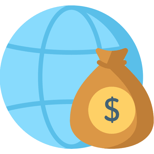 Investment money international business icon
