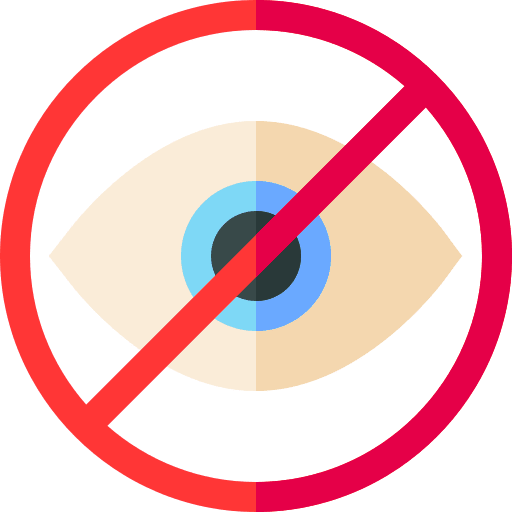 Close eyes vision forbidden signs icon
