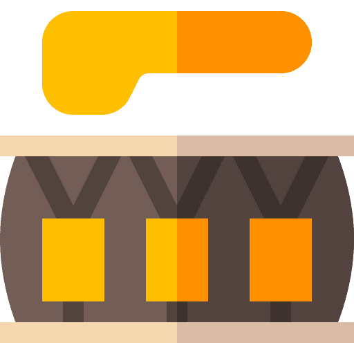 Drum musical instrument music and multimedia drumsticks icon