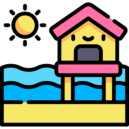 Beach house stilt house buildings beach house icon