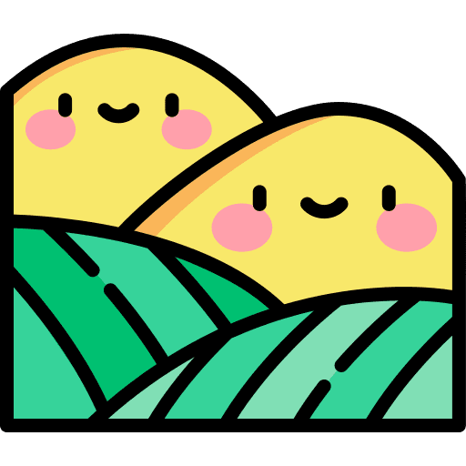 Field mountains landscape field icon