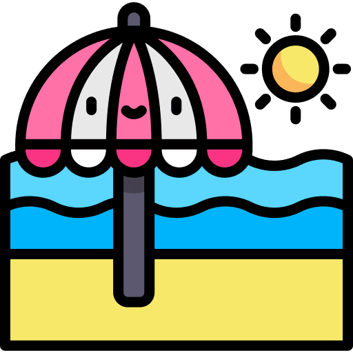 Beach beach vacations sun umbrella icon