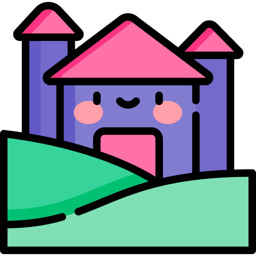 Castle construction architecture and city fortress icon