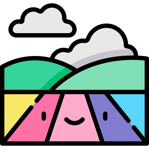 Rainbow rainbow rural hills icon